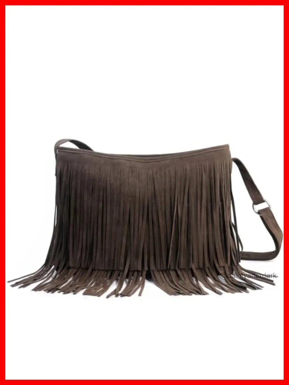 Tassel Faux Suede Leather Hobo Crossbody Shoulder Bag Women Sling